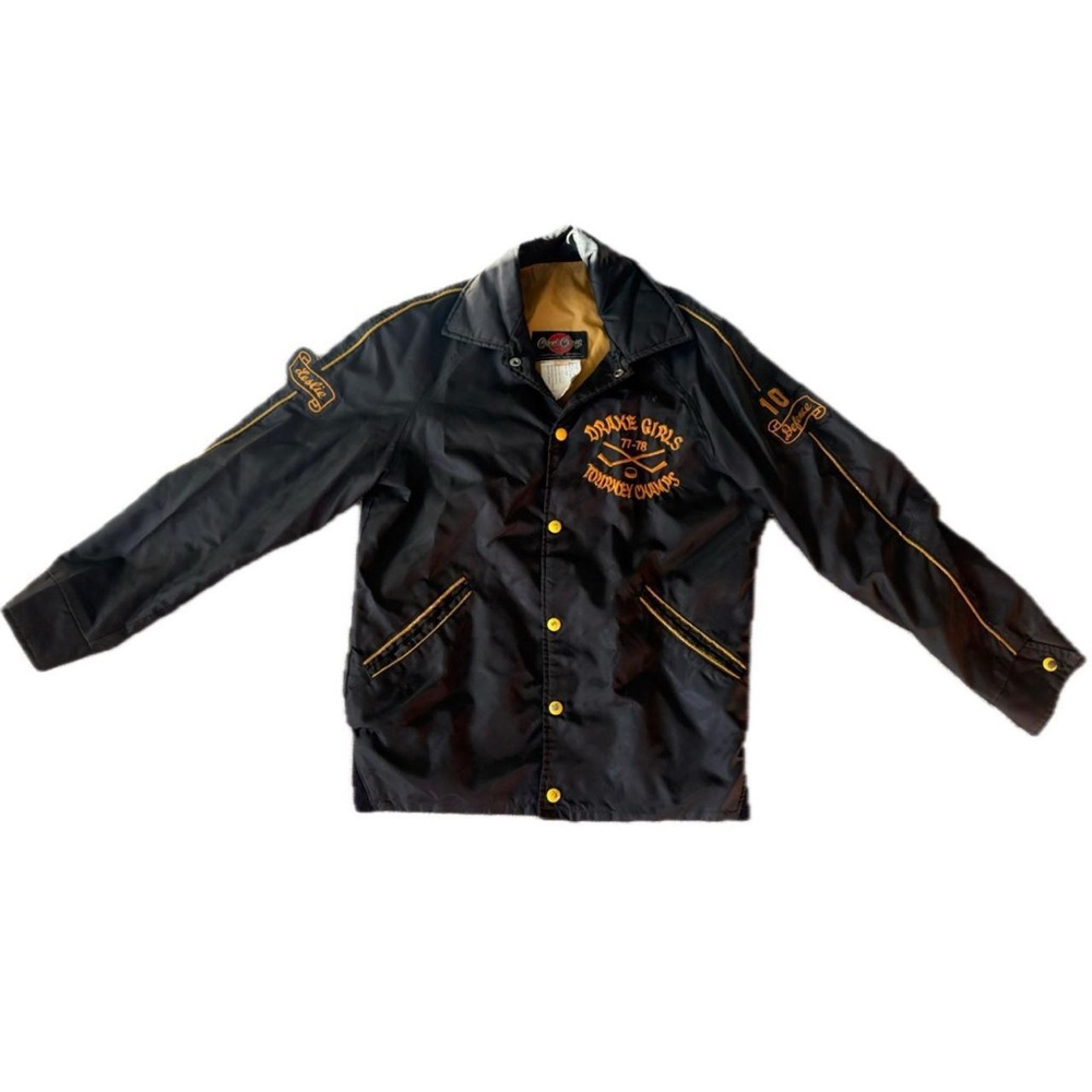 Urban Outfitters Black and Gold Varsity Jacket